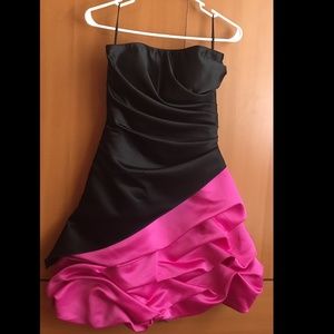 Onyx nite black and pink formal dress NWOT